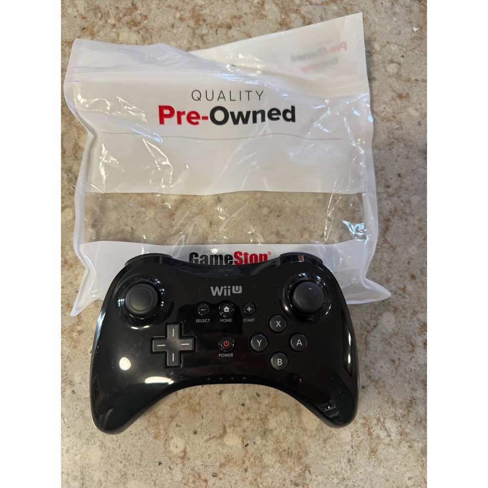 Nintendo Wii U Pro Controller Black Wireless Gamepad WUP-005